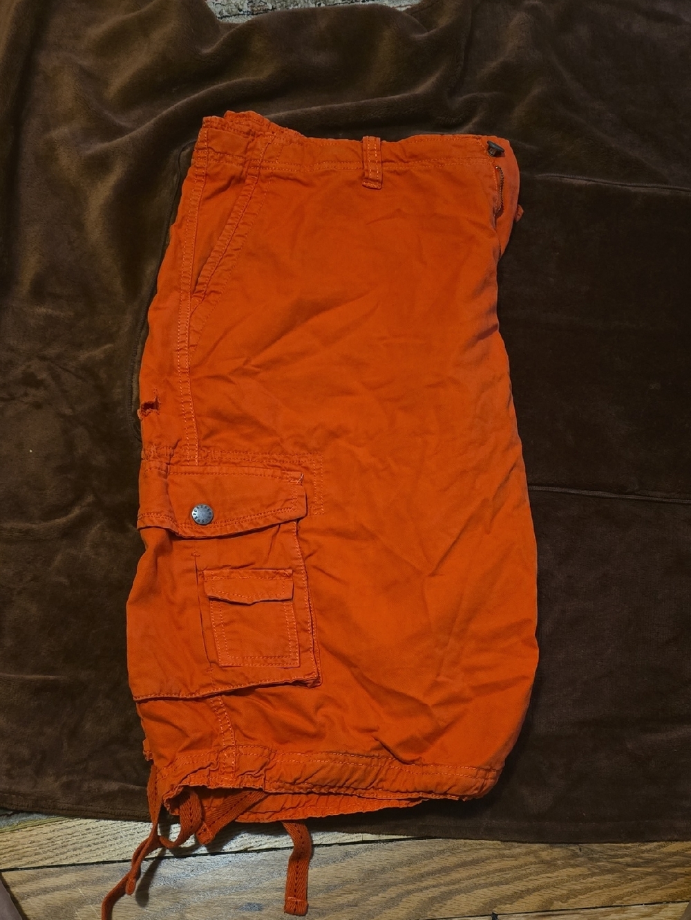 Men's Orange Cargo Shorts - Lightweight Casual